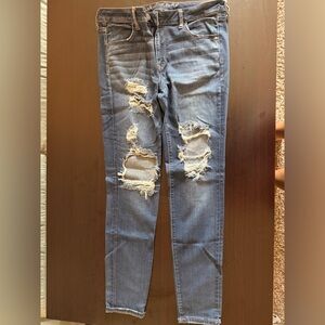 American Eagle Outfitters Ripped Blue Skinny Jeans